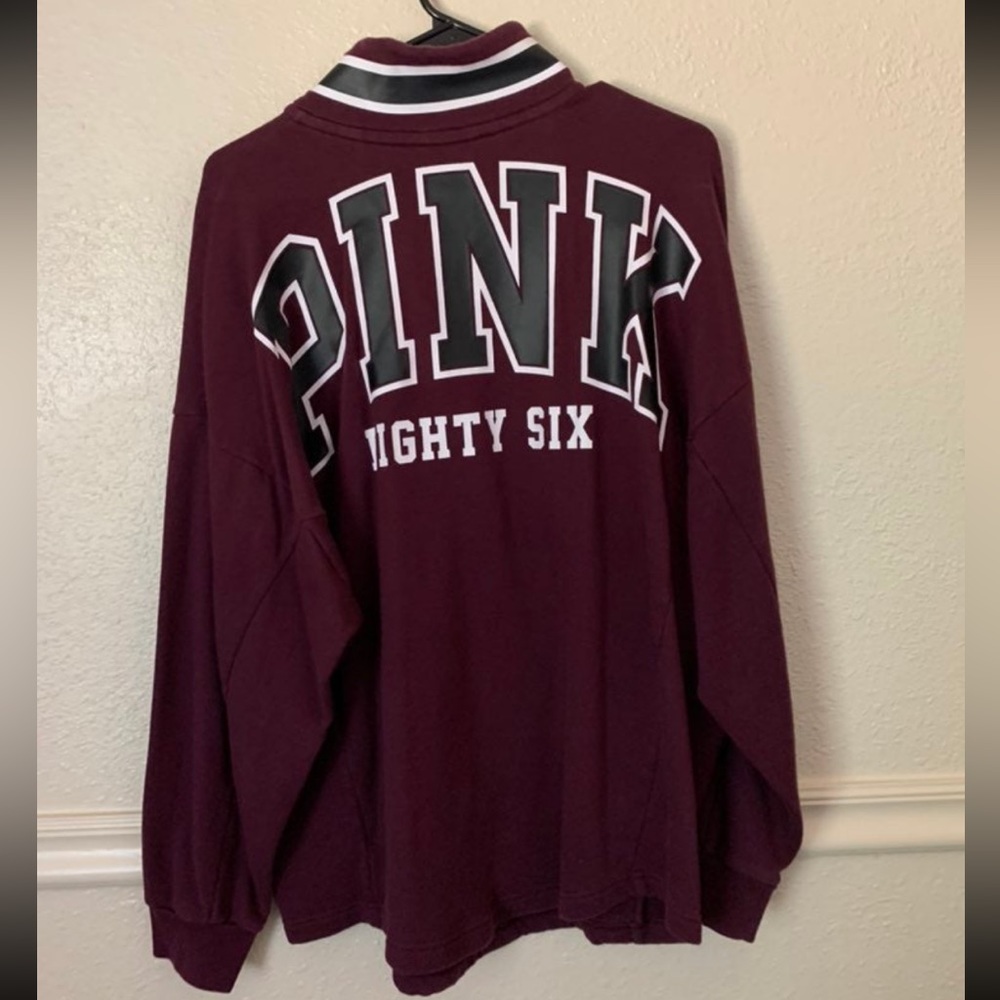 L/XL PINK burgundy crew neck